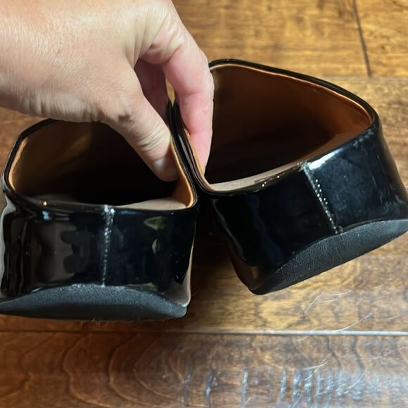 Fitflop Black Patent Leather SHUV Leather Clogs, size 9 - Picture 4 of 8